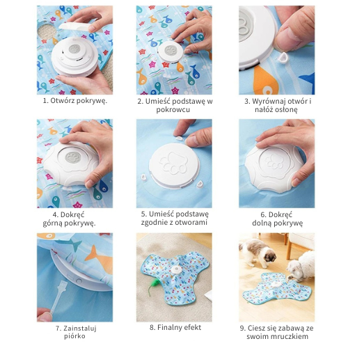 Mruczek™CatPlay-Interaktywna mata dla kota z ruchomym piórkiem