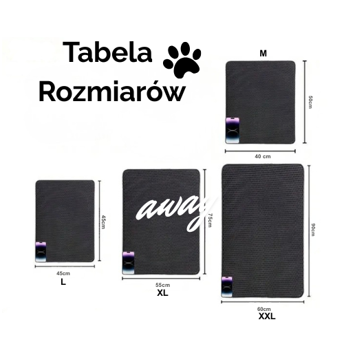 Mata MruczekCleanPaw™ – Dwuwarstwowa mata pod kuwetę kota